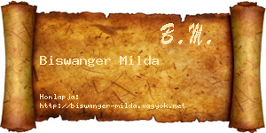 Biswanger Milda névjegykártya